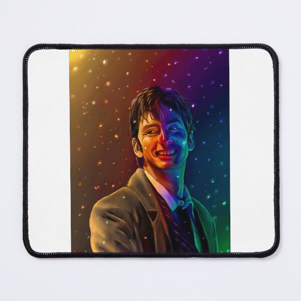 Item preview, rainbow painting of the tenth doctor designed and sold by GessleinGraphic.