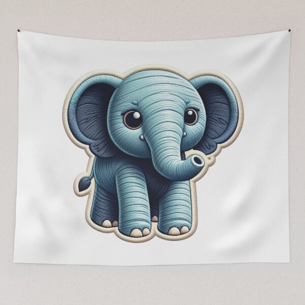 Item preview, Embroidered Baby Elephant - Unique Style designed and sold by Gamegiftscustom.