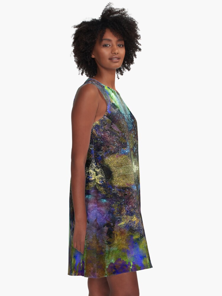 Thumbnail 2 of 4, A-Line Dress, Neon Seas designed and sold by TSteeleArt.