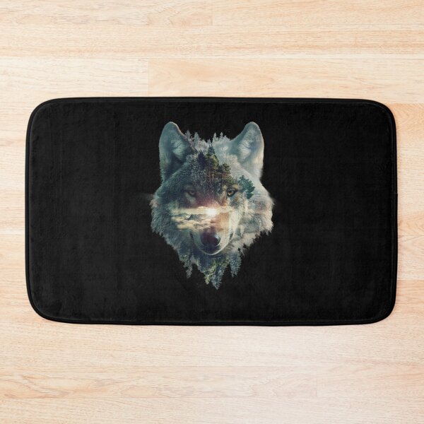 Item preview, My Spirit Animal is Wolf.A mystical wolf in a forest with rocks. designed and sold by elnexshop.