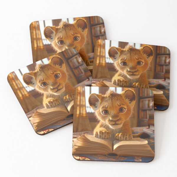 Item preview, Lion cub studying designed and sold by EdicionesJML.