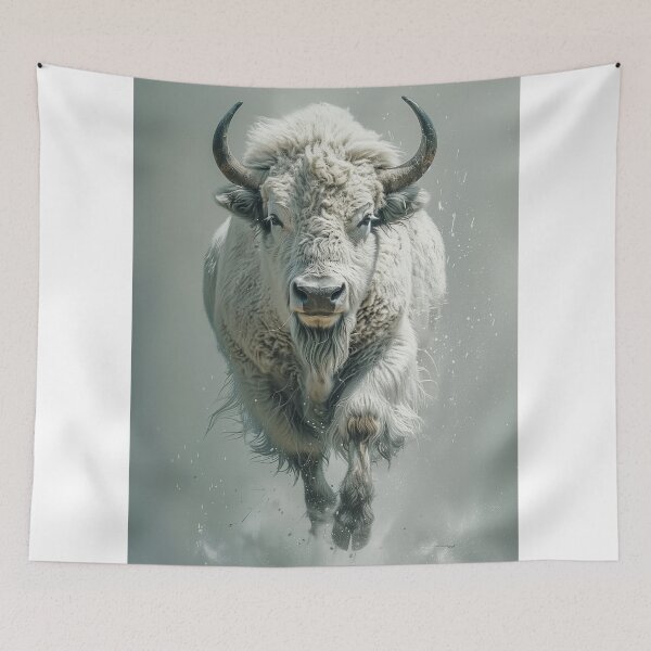 Item preview, White Bison Watercolor Print American West Animal Illustration designed and sold by Rockwpapart.