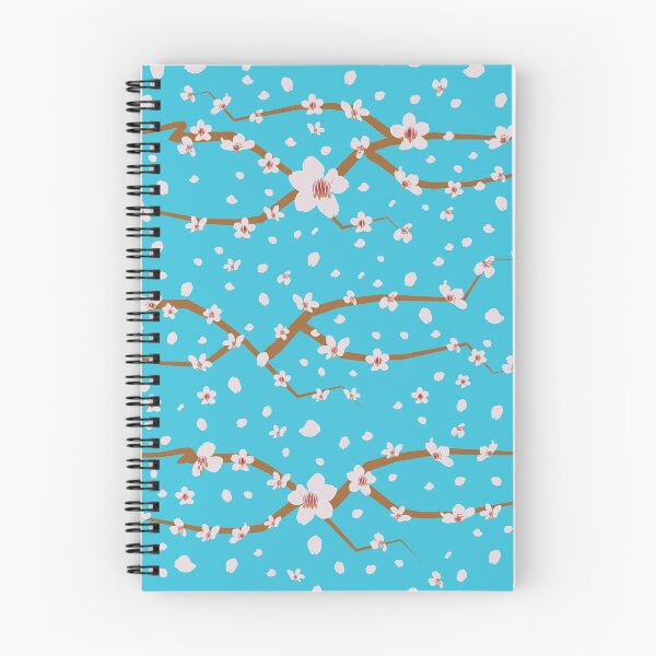 Item preview, Vector vintage style artwork pink cherry blossom and branches seamless pattern on blue background. designed and sold by 137Lanternes.