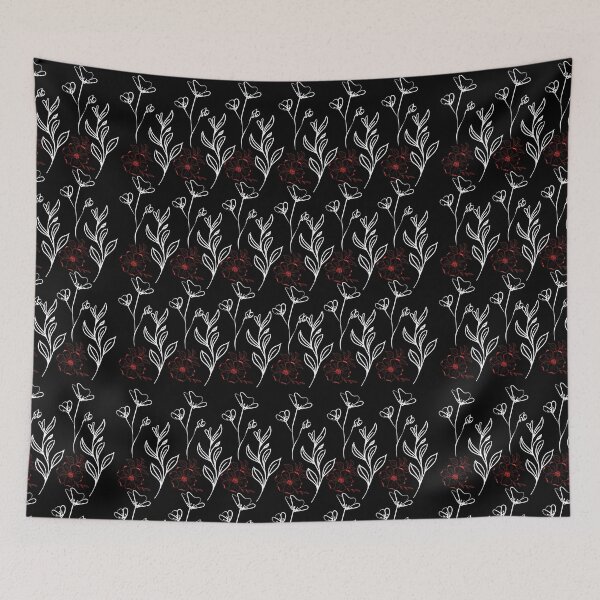 Item preview, Floral and Leafy pattern in white,red colours. designed and sold by Chicas-wonder.