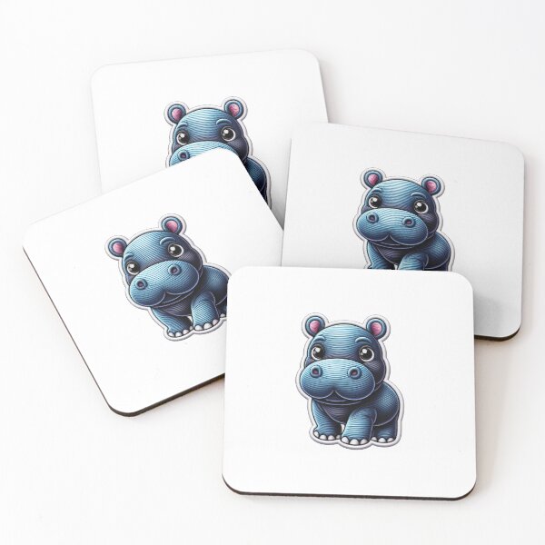 Item preview, Embroidered Baby Hippo - Adorable and Unique designed and sold by Gamegiftscustom.