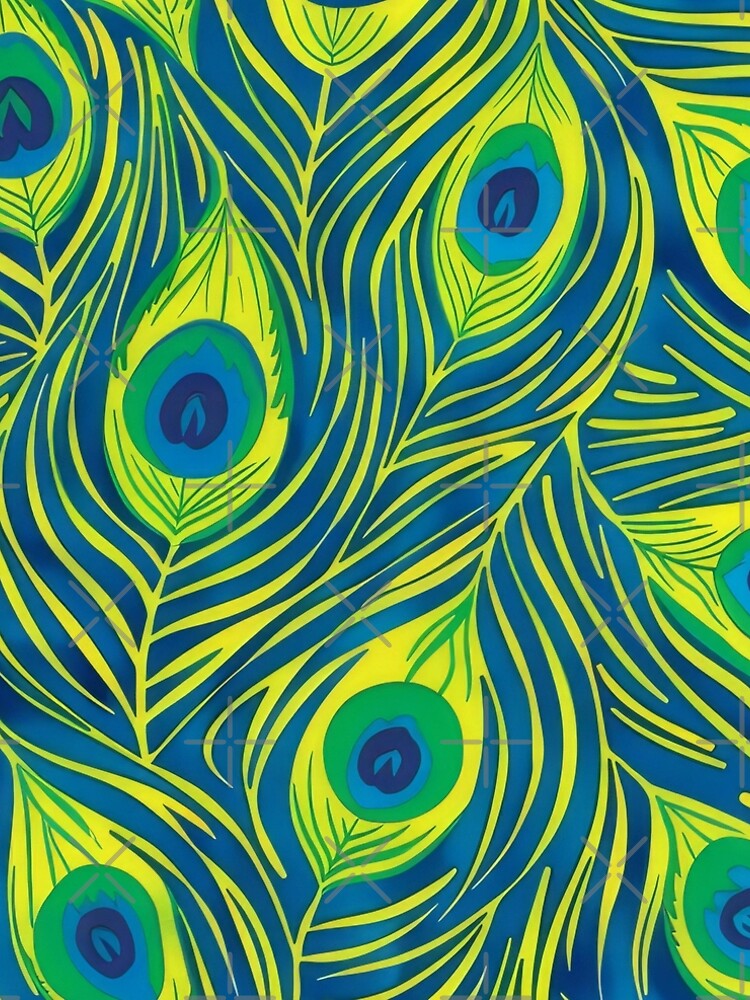 Robe trapèze for Sale avec l'œuvre « Motif de plumes de paon bleu