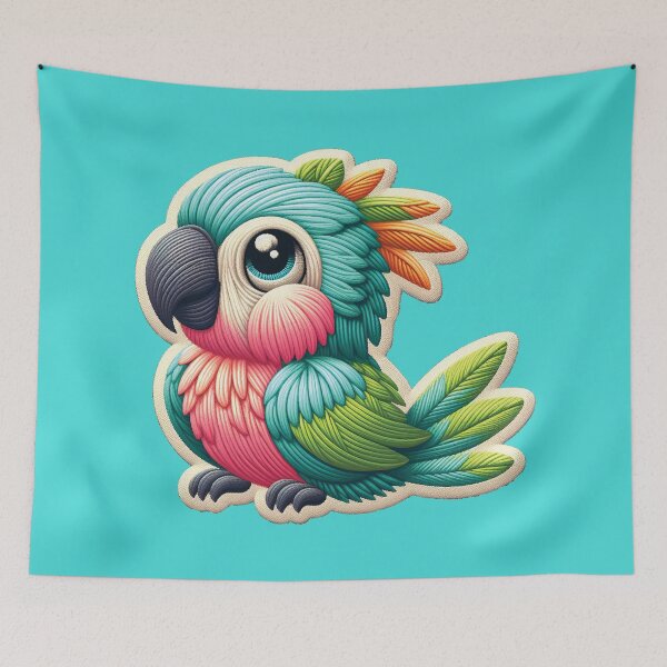 Item preview, Embroidered Cute Baby Parrot designed and sold by Gamegiftscustom.