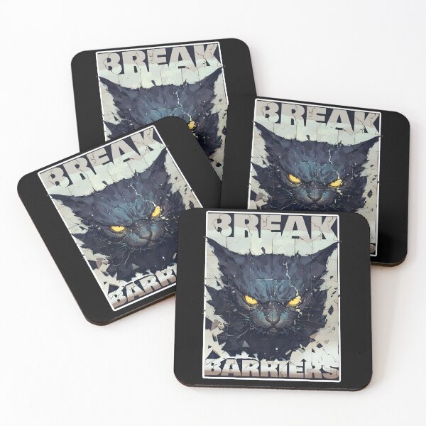 Item preview, Break Barriers Dark Cat Shirt Design by Zeesdesign on Redbubble designed and sold by ZEESDESIGN.