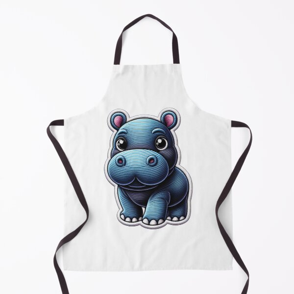 Item preview, Embroidered Baby Hippo - Adorable and Unique designed and sold by Gamegiftscustom.