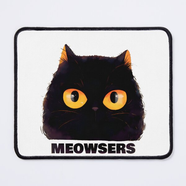 Item preview, Meowsers Smol Black Cat by Zeesdesign on Redbubble designed and sold by ZEESDESIGN.