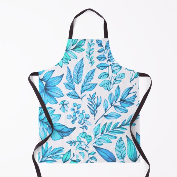 Item preview, watercolour blue leaves designed and sold by Flowersonstuff.