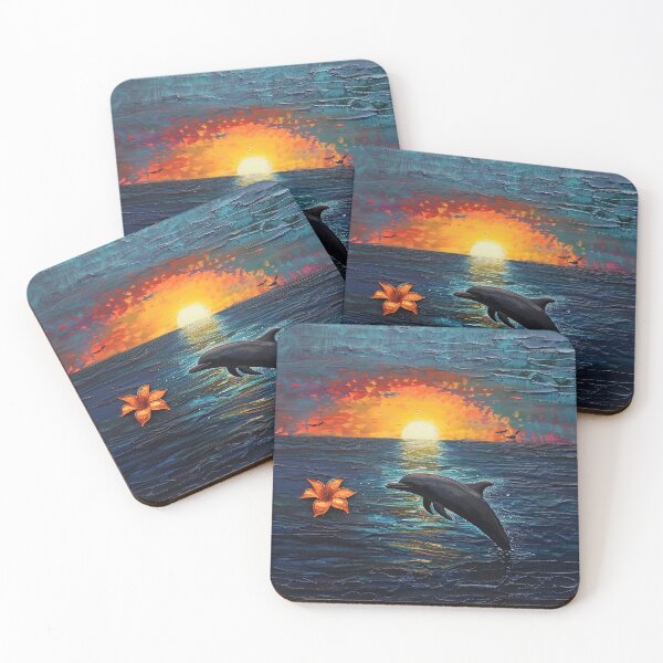 Item preview, Dolphin flowers and the ocean designed and sold by FlowersColorful.