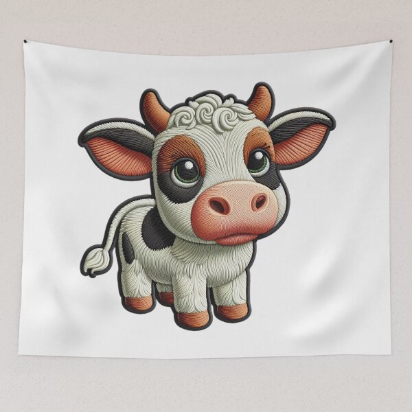 Item preview, Embroidered Baby Cow - Cute and Handmade designed and sold by Gamegiftscustom.