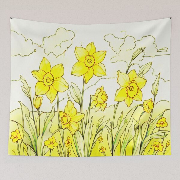 Item preview, Daffodils in a field designed and sold by Flowersonstuff.