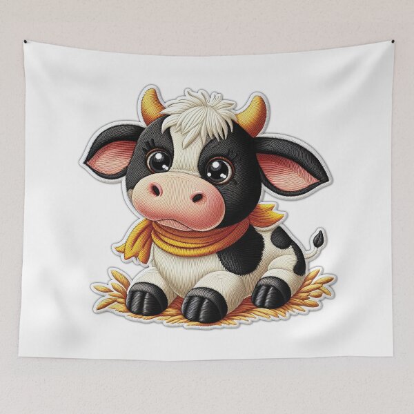 Item preview, Baby Cow in Bandana - Embroidered and Adorable designed and sold by Gamegiftscustom.