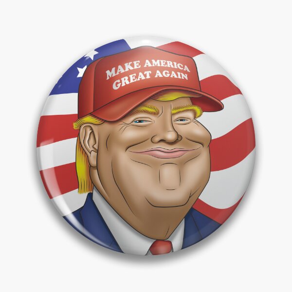 Item preview, Donald Trump wearing MAGA hat caricature designed and sold by FunFaces.