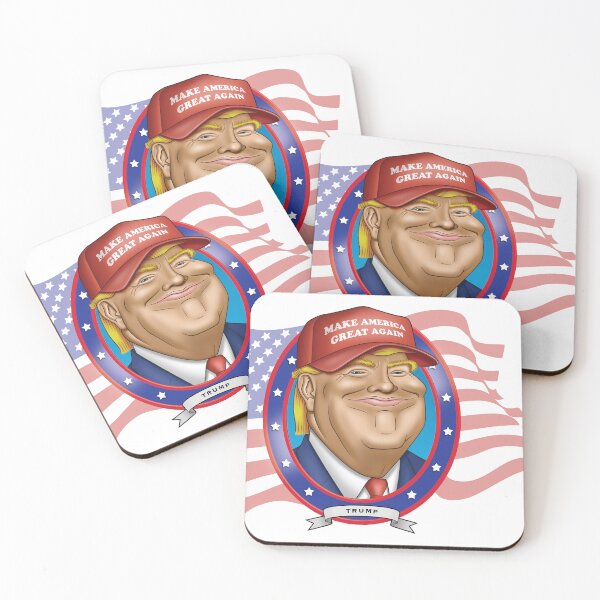 Item preview, Donald Trump wearing MAGA hat caricature designed and sold by FunFaces.