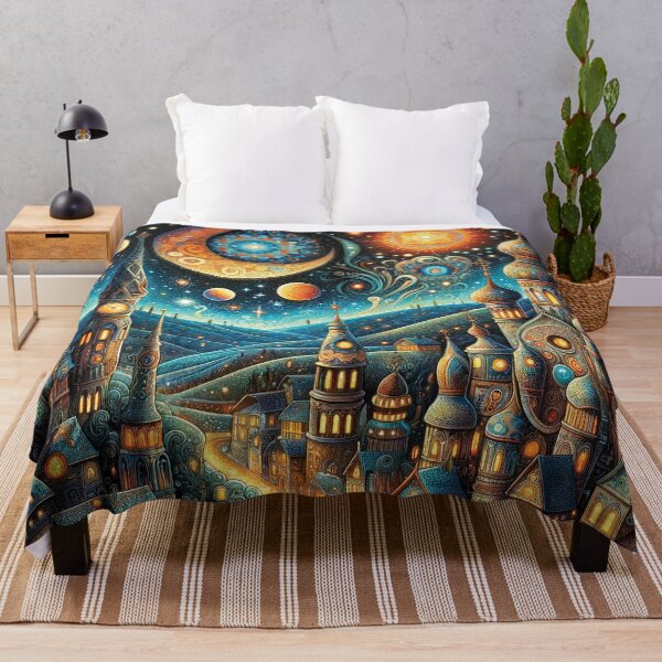 Item preview, Fantasy cityscape at night designed and sold by Random Designs.