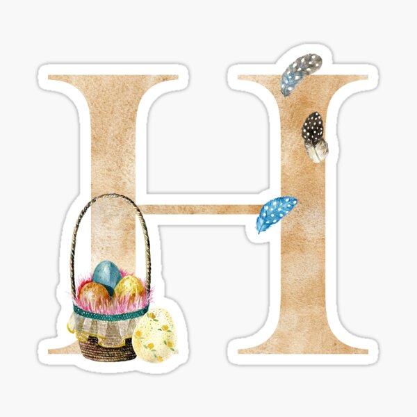 Item preview, Watercolor easter letter H designed and sold by tapilipa.