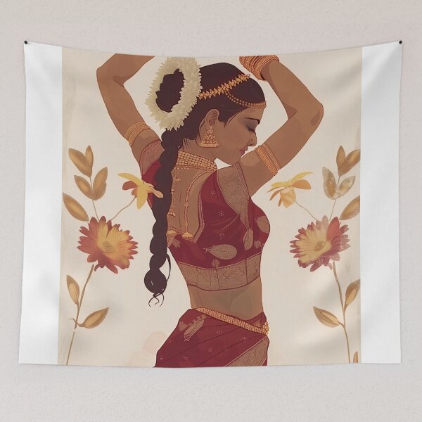 Item preview, Indian woman art in flower designed and sold by Rockwpapart.