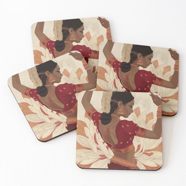 Item preview, Indian woman flower art painting designed and sold by Rockwpapart.