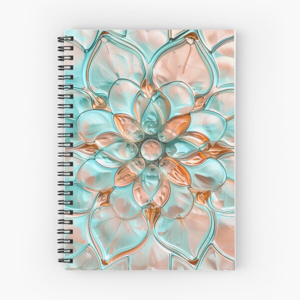Item preview, Turquoise and peach fuzz glass mandala designed and sold by Fantasyplus.