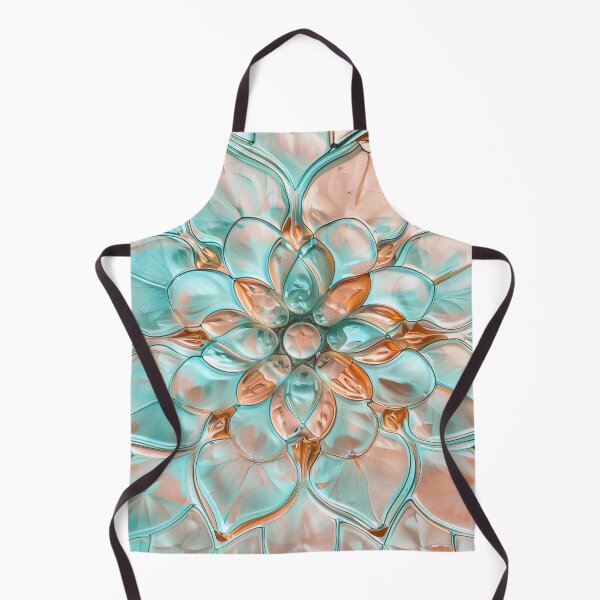Item preview, Turquoise and peach fuzz glass mandala designed and sold by Fantasyplus.
