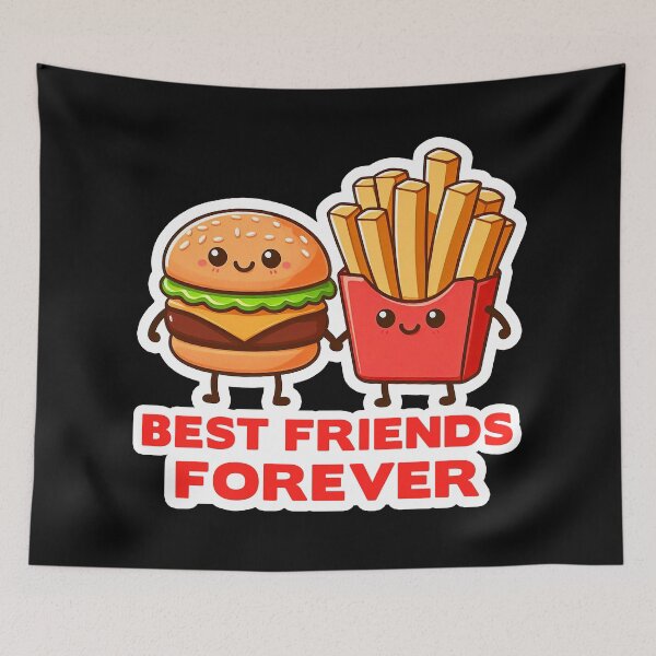 Item preview, Hamburger and French Fries Best Friends Forever designed and sold by plushism.