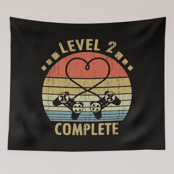 Item preview, Level 2 Complete - 2Nd Wedding Anniversary Gift Video Gamer designed and sold by JULIEBRIEN.