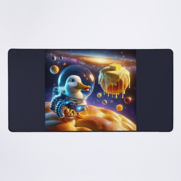 Item preview, Duck in a glossy, blue-glowing space suit with a transparent bubble helmet designed and sold by AndreaMart.