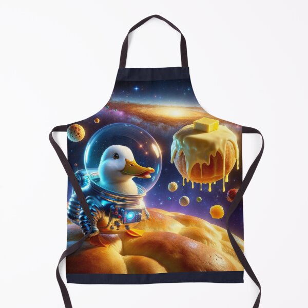 Item preview, Duck in a glossy, blue-glowing space suit with a transparent bubble helmet designed and sold by AndreaMart.
