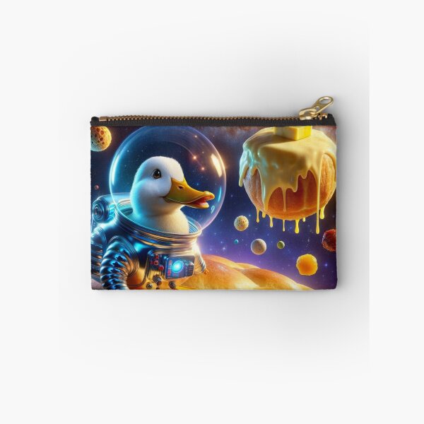 Item preview, Duck in a glossy, blue-glowing space suit with a transparent bubble helmet designed and sold by AndreaMart.