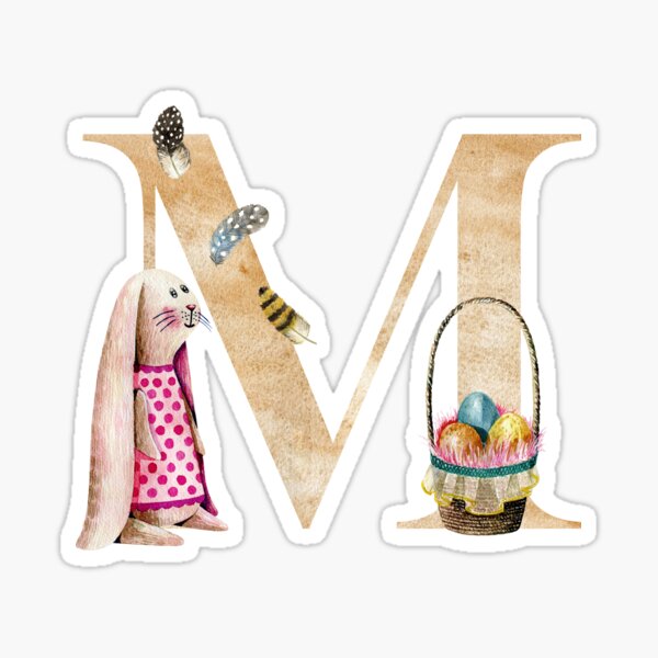 Item preview, Watercolor easter letter M designed and sold by tapilipa.