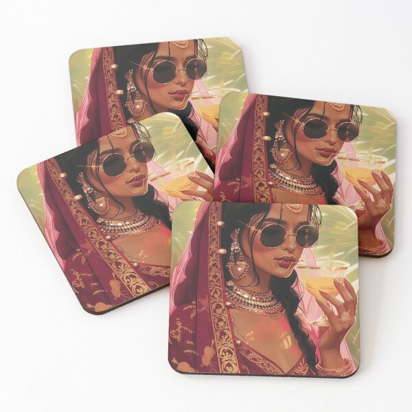 Item preview, Modern Indian Woman Drinking Art designed and sold by Rockwpapart.