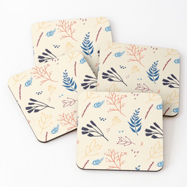 Item preview, Silhouettes of leaves and branches on ivory designed and sold by by Mònica Roca.