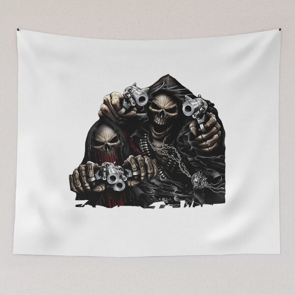 Item preview, Born To Shit Forced To Wipe 2 Funny Skull Badass Skeleton With Guns Meme designed and sold by ChyKarolina.