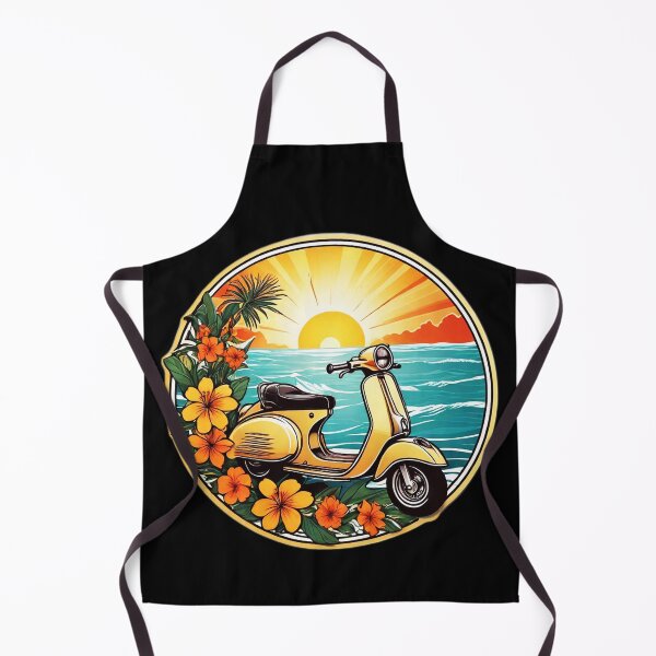Item preview, Vintage Electric Scooter at Sunset by the Ocean with Hawaii Orchids designed and sold by NautiChic.