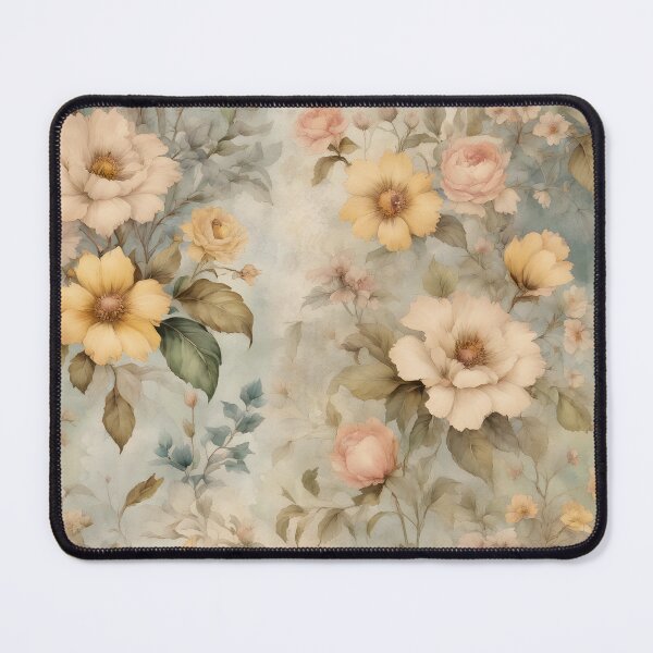 Item preview, Kitschy yellowed floral pattern designed and sold by Naturitude.