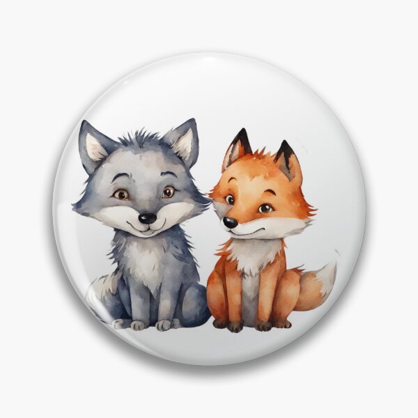 Item preview, Lobo y zorro, lindo arte, acuarela. designed and sold by Basiadesign.