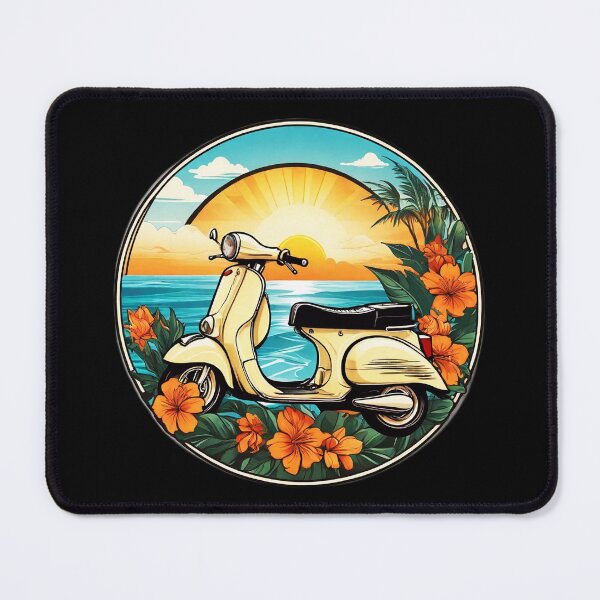 Item preview, Vintage Two Wheeler at Sunset by the Ocean with Hawaii Orchids designed and sold by NautiChic.