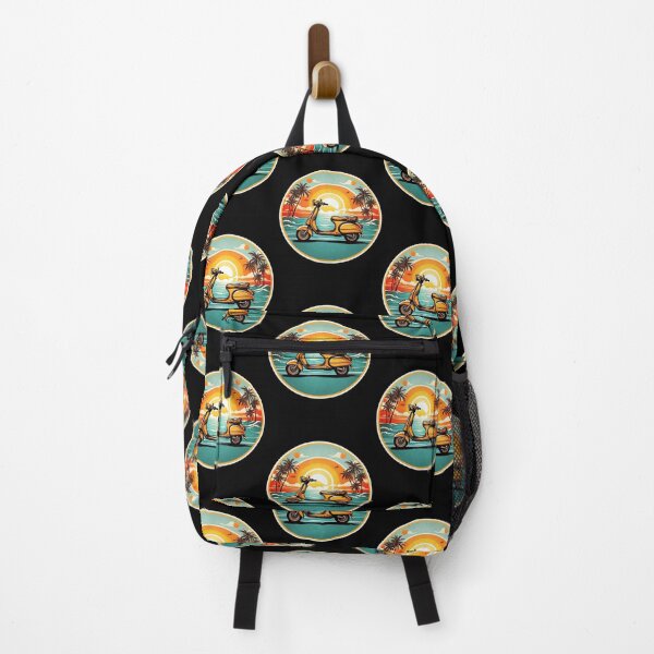 Item preview, Vintage Motor Bike at Sunset by the Ocean with Hawaii Orchids designed and sold by NautiChic.