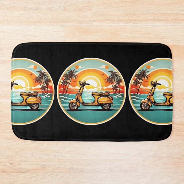 Item preview, Vintage Motor Bike at Sunset by the Ocean with Hawaii Orchids designed and sold by NautiChic.