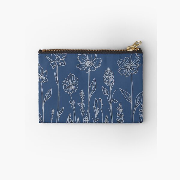 Item preview, Flowers drawn on a blue background. designed and sold by Flowersonstuff.