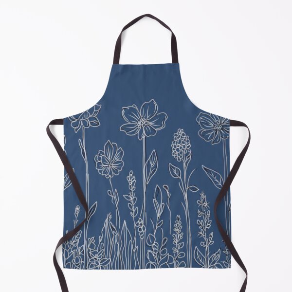 Item preview, Flowers drawn on a blue background. designed and sold by Flowersonstuff.