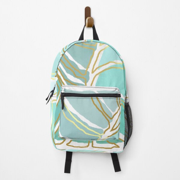 Item preview, Stained glass painting of tropical abstract leaves with gold lines designed and sold by NoaaDesign.