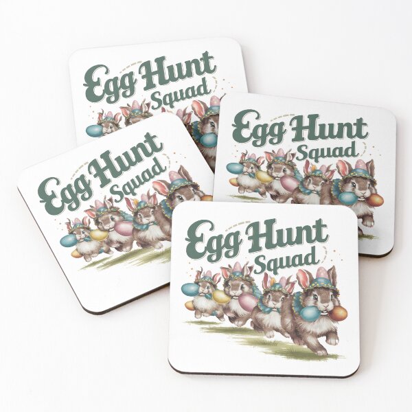 Item preview, Egg Hunt Squad | Running Bunnies with Eggs designed and sold by StarArtsStudio.