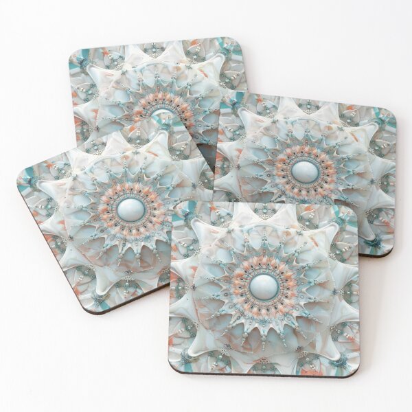 Item preview, Turquoise and peach fuzz shell mandala designed and sold by Fantasyplus.