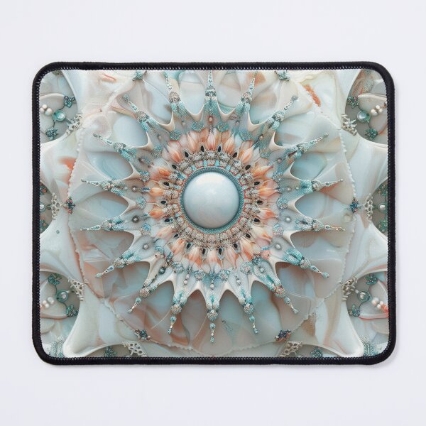 Item preview, Turquoise and peach fuzz shell mandala designed and sold by Fantasyplus.