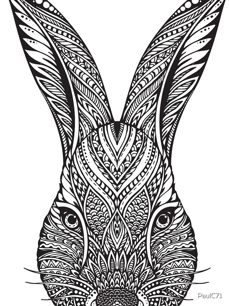 Thumbnail 4 of 4, iPhone Case, Zentangle Rabbit Design designed and sold by PaulC71.