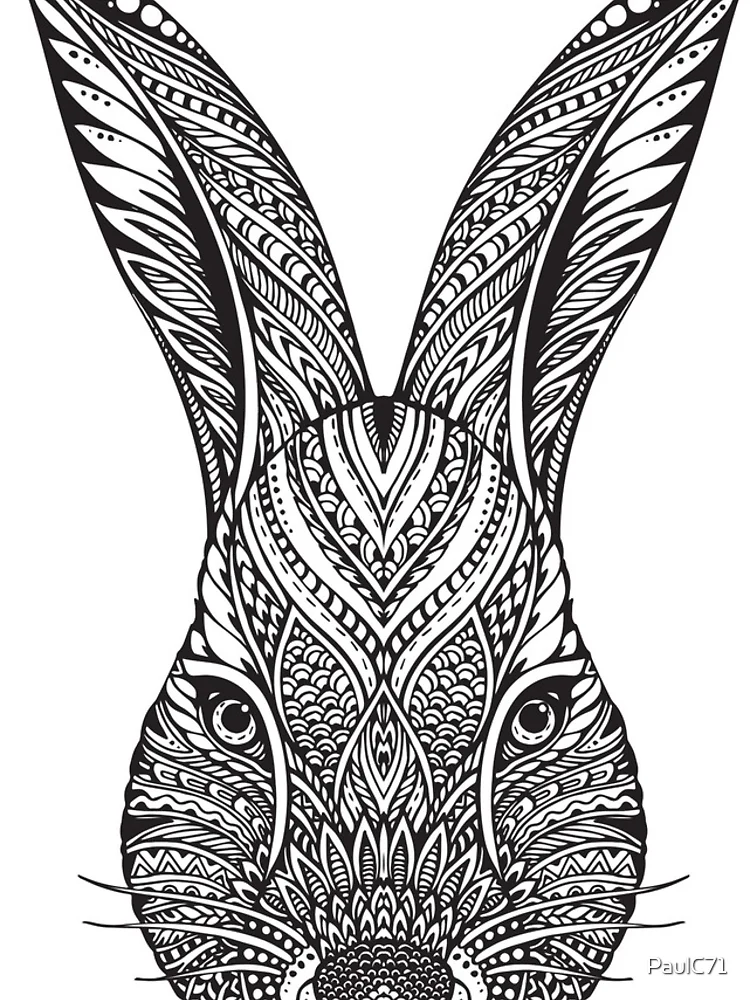 Thumbnail 4 of 4, iPhone Case, Zentangle Rabbit Design designed and sold by PaulC71.